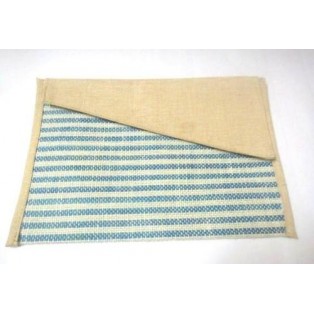 Blue Jute Burlap File Folder Case Binder Bag - Classy Gift Filing Paper Storage